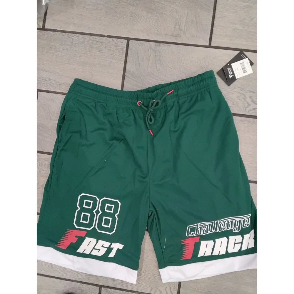 Copper Rivet Active Mens Green Challenge Track Shorts 88 Fast Mesh Lined XL New